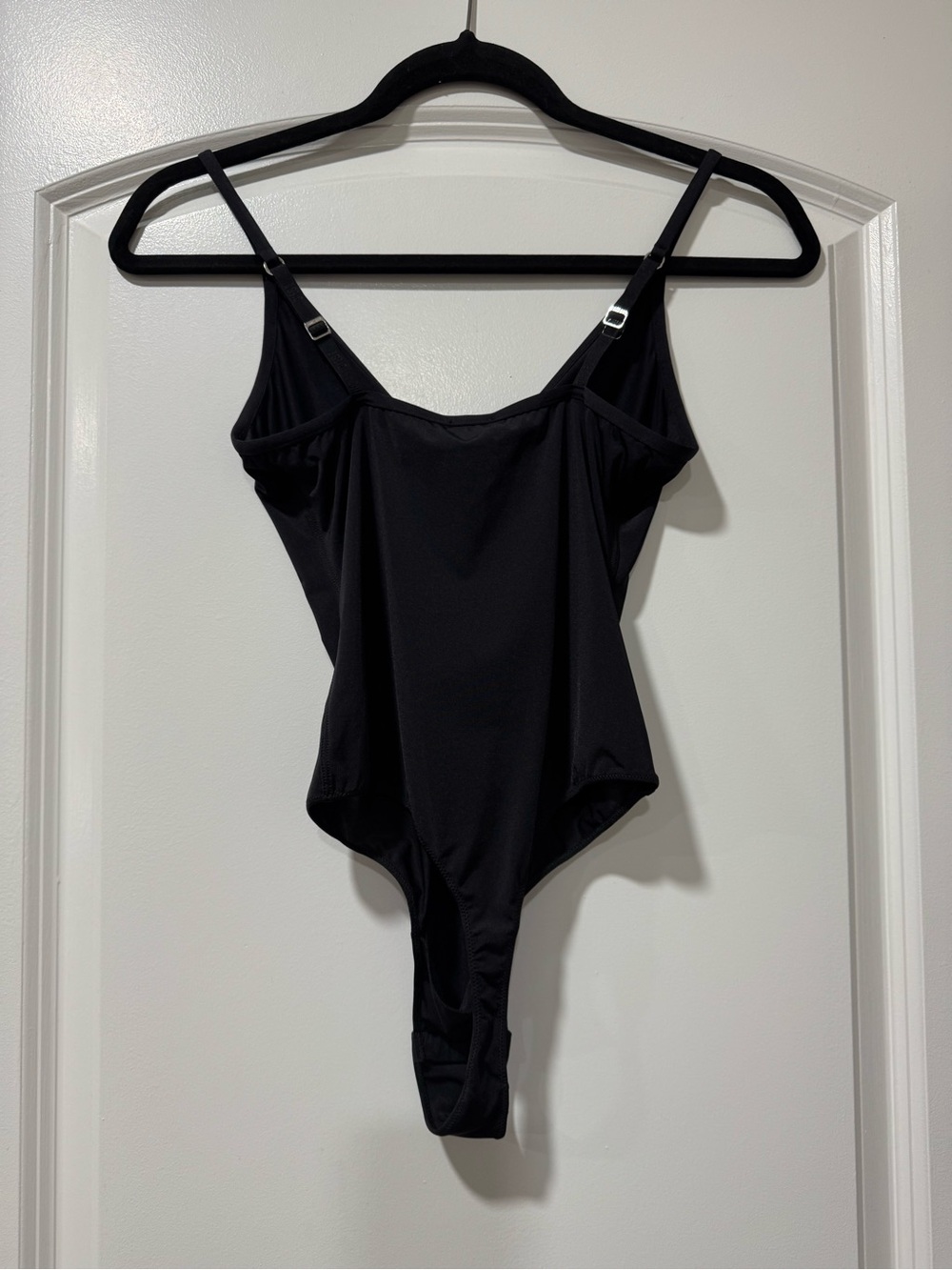 Diesel Meghan UW Black V‑Neck Slim Strap Bodysuit with Front Keyhole Accent - Picture 9 of 10